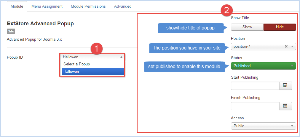 12.popup module